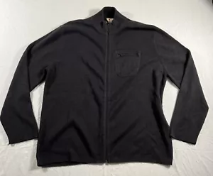 Suéter de Lana Woolrich Para Hombres Grande Cremallera Completa Negro Caza Informal Bolsillo en el Pecho - Imagen 1 de 12