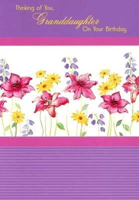 Pensando en ti, nieta en tu cumpleaños - Tarjeta de felicitación de cumpleaños - 1745A Foto 1 de 2