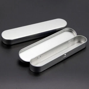 Metal Rectangle Pencil Case Storage Box Chopsticks Small Items Organizer Travel - Picture 1 of 6