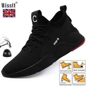 Mens Safety Shoes Womens Absorbing Work Boots Steel Toe Cap Trainers Hiking UK - Picture 1 of 24