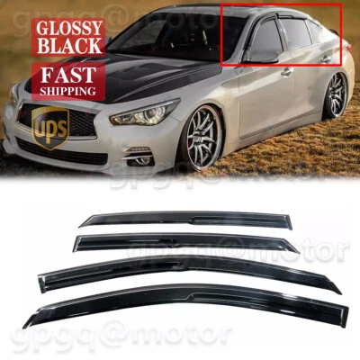 For Infiniti Q50 2014-2024 JDM Mugen Style Window Visors Rain Guards Deflectors - Image 1 of 4