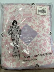 Carriage Court Women’s Pajamas Pink Floral Size 40 Ruffle Collar Sears New Vint - Picture 1 of 6