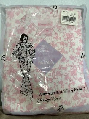 Pijama para mujer Carriage Court rosa floral talla 40 cuello con volantes Sears nuevo vintage Foto 1 de 4