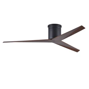Matthews Fans Eliza-H Flush Mount Ceiling Fan, Black/Walnut Blades - EKH-BK-WN - Picture 1 of 1