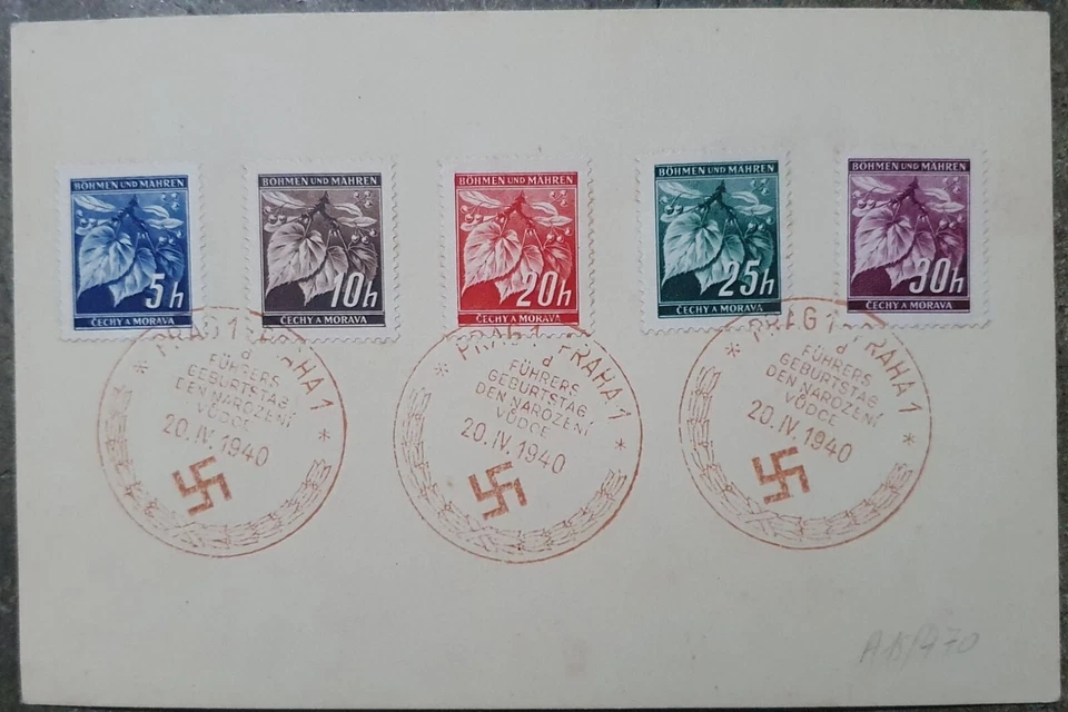 Bohemia Moravia German Occupation Hitler Birthday Special Nazi Swastika 1940 Cov - Image 1 of 1