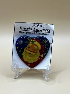 Russian 2000 Santa Claus Winter Christmas Brooch Pin Hand Painted Holiday - Picture 1 of 5