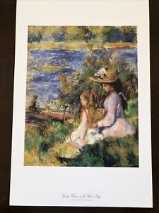 Young Women At The Water’s Edge Pierre Auguste Renoir 11x17 Vintage Vintage Art