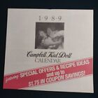 1989 Campbell Kid Doll Calendar featuring Special Offers & Recipe Ideas 
