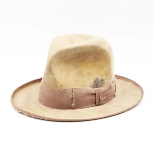 Gunner Foxx Master Hatter Western Flat Brim Fedora Hat Mad Celebrity Hats 7 1/4 - Picture 1 of 16