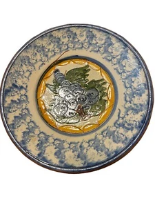 Portuguese Vintage Terracotta Hand Painted Decorator Plate - Picture 1 of 4