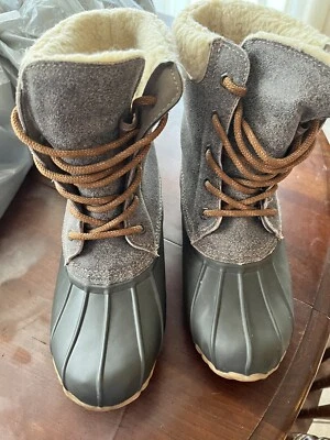 Sporto Boots Original Dakota Faux Fur Lined Lace-Up Genuine Duck Boots Sz 6 EUC - Image 1 of 4