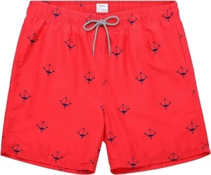 Biwisy Mens Swim Trunks Quick Dry Mesh Lining Swimwear Bathing Suit Red (XL) - Picture 1 of 6