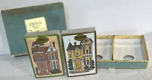 Congress VTG Playing Cards Cel-U-Tone Finish Colorful Houses 2-Deck Set Sealed - Picture 1 of 7