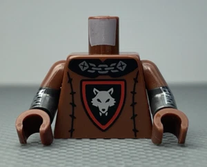 LEGO Minifigure Marrone Rossastro Torso Testa di Lupo Catena Posta Serie 27 Beastmaster - Foto 1 di 7