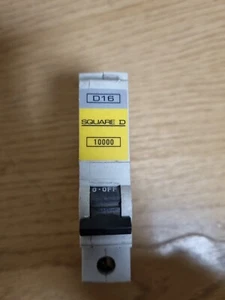 SQUARE D 16 AMP CURVE D 10kA MCB CIRCUIT BREAKER QOE 10000 - Picture 1 of 2