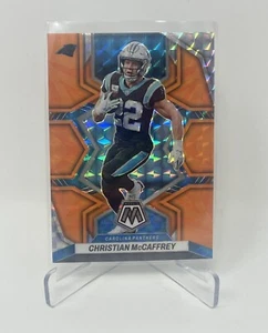 2022 Mosaic #28 Christian McCaffrey - Panthers 49ers Orange Reactive Prizm - Picture 1 of 2