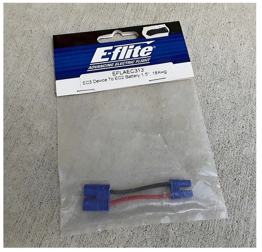 E-Flite 1.5" EC3 Device to EC2 Battery Lead 18 AWG EFLAEC313 - Image 1 of 1