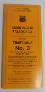 Union Pacific Railroad horario #3 27 de abril de 1986 - Imagen 1 de 1