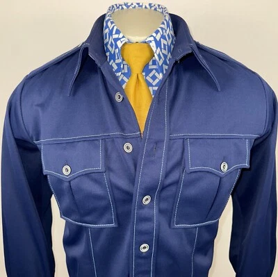 Vtg 60s 70s Leisure Suit Jacket Blazer Envoy Coat Disco Rockabilly Mens Medium - Image 1 of 4