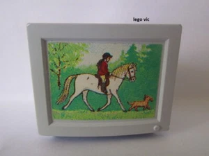 Lego 6962pb02 Scala Television Lt Violet Girl on Horse Cheval du 3290 MOC B31 - Imagen 1 de 2