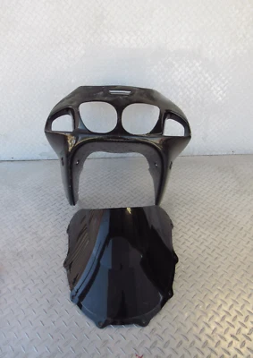 1997 97 KAWASAKI ZX750P ZX 750P 750 ZX7R NINJA FRONT UPPER FAIRING & WINDSHIELD - Imagem 1 de 4