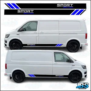 FITS VW Transporter (LWB) T5 T6 SPORT EDITION Vinyl Stripes Graphics Decals - Picture 1 of 2