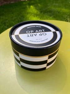 Jonathan Adler OP ART Limited Edition 4 Porcelain Coaster Set MTV - Picture 1 of 11