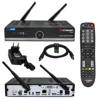 OCTAGON SF8008 4K UHD Receiver Combo DVB-S2X + DVB-C / T2 + WLAN Wifi + E2 Linux - Bild 1 von 4