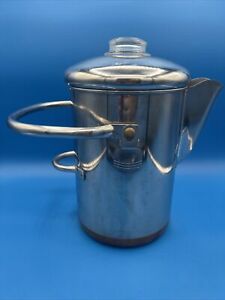 Vintage Revere Ware 14-Cup Stovetop Indoor/Outdoor Camping Coffee Pot Percolator