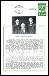 1964 Doctors Mayo Medicine Sc 1251 FDC premium Hammond maxi-card cachet (E20 - Picture 1 of 1