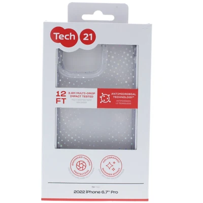 Tech21 Case for iPhone 14 Pro Max Radiant Sparkle Clear New - Image 1 of 4