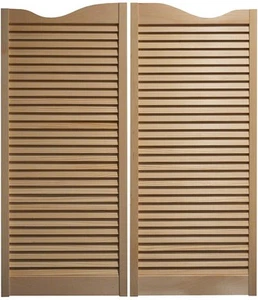 PINE CAFE DOORS Louvered Western Swinging Saloon 24" 30" 32" 36" W x42" w/Hinges - Picture 1 of 7