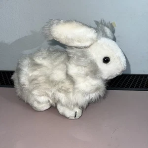 VTG R Dakin Bunny Rabbit Plush Toy White Gray Fluffy Stuffed Animal Korea 1981 - Picture 1 of 10