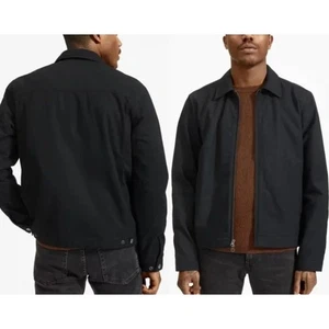 Everlane The Filled Giacca con Zip in Tela Nera, Uomo Taglia Media - Foto 1 di 8