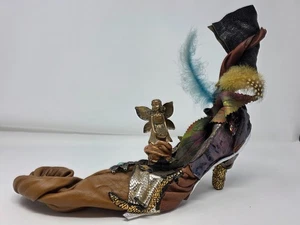 Fantasia fata scarpa music box scultura quercia tecnica mista arte esposizione stravagante - Foto 1 di 14