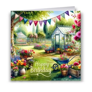 Summer Garden Birthday Card - Flowers - Picture 1 of 1