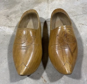 1958 Orange City Iowa Holz Clogs handgeschnitzt niederländische Schuhe Volkskunst 11 Zoll - Bild 1 von 12