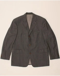 HUGO BOSS Mens Stretch 3 Button Blazer Jacket IT 54 2XL Grey Wool CC01 - Picture 1 of 4