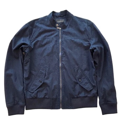 Banana Republic Mens Linen Bomber Jacket Preppy Navy Size M - Image 1 of 4