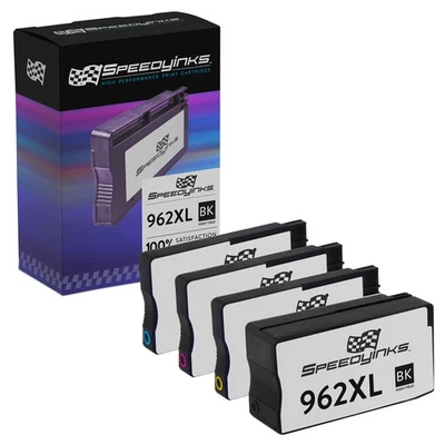 Speedy 4PK Replacements for HP 962XL High Yield Ink: Black Cyan Magenta Yellow - Image 1 of 4