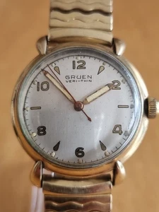 SEHR SCHÖNE UND SELTENE VINTAGE GRUEN VERI-THIN HERRENARMBANDUHR - Bild 1 von 11