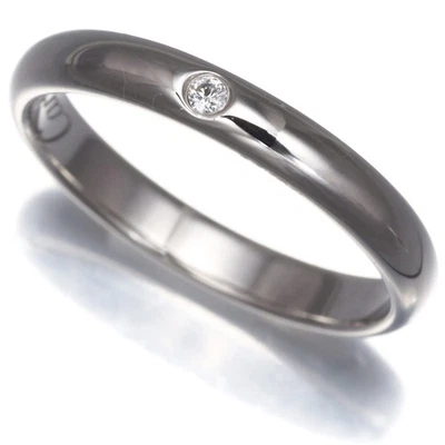 Auténtico anillo Cartier diamante 1895 alianza de boda meñique 2,5 mm EU45 950 platino  Foto 1 de 4