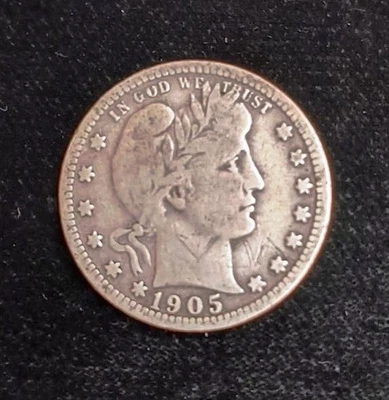 🌟1905 Barber Quarter  VF - Image 1 of 2