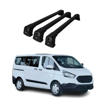 Dachträger für Ford Transit Custom / Tourneo Custom 2013-2022 75kg Schwarz 3 tlg - Bild 1 von 4