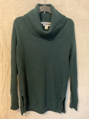 Max Studio 2 Ply Cashmere Forest Green Cowl Neck Pullover Sweater Size Large - Image 1 of 4