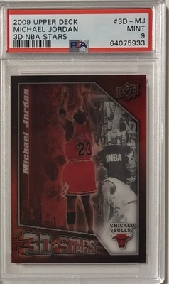 Michael Jordan 2009 Upper Deck 3D NBA Stars PSA 9 как новые Chicago Bulls #3D-MJ - Изображение 1 из 4