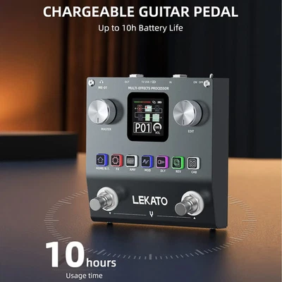 Lekato Multi Effects Guitar Pedal Bass Effects Pedal Chargeable