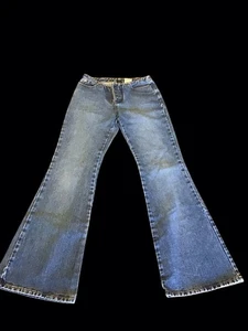 Vintage 80s Women's 5/6 Jeans JORDACHE Blue Denim Boot Cut Flare Lace Up MidRise - Picture 1 of 8