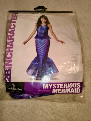 INCHARACTER MYSTERIOUS MERMAID PURPLE PRINCESS COSTUME DRESS & HEADBAND M 10/12 - Image 1 of 4