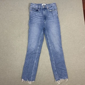 PAIGE Cindy Jeans 27 High Rise Straight Frayed Distressed Saum helle Waschung Damen - Bild 1 von 12